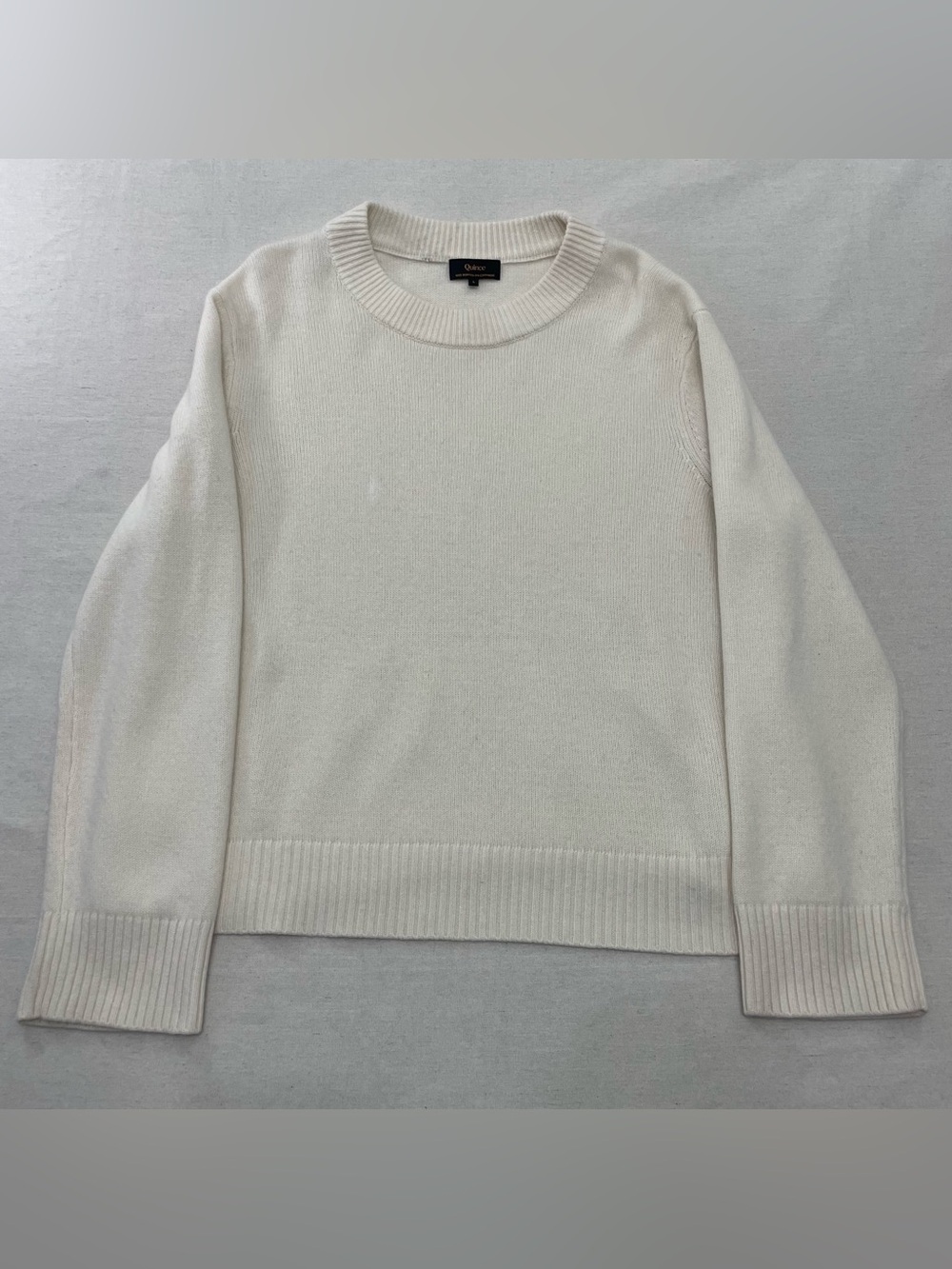 Quince Mongolian Cashmere Oversized Crewneck Sweater Beige Women's- Large